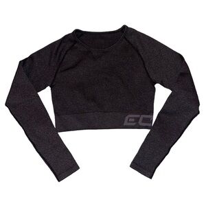 ECHT ribbed arise comfort grey cropped long sleeve shirt women’s size XS